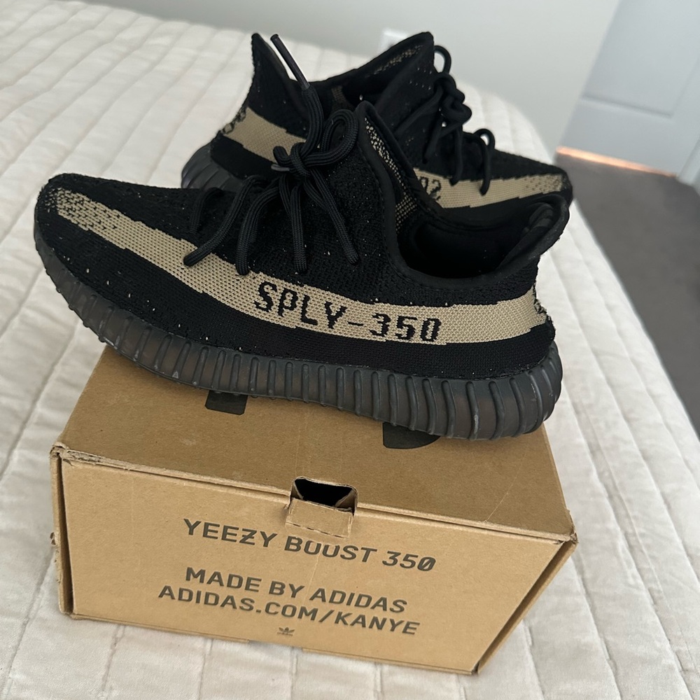 Adidas Yeezy Boost 350 Black and Tan Athletic Shoes